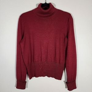 (EUC) NYGARD COLLECTION Merlot Silk Blend Lightweight Turtleneck Sweater